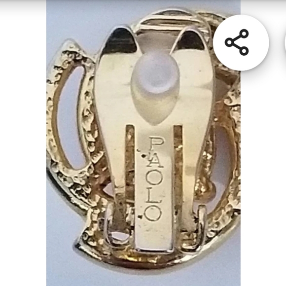 EUC Vintage 80s PAOLO (Gucci) gold tone spiral clip-on earrings - Picture 4 of 6